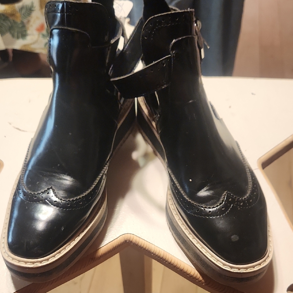 Black Cutout Ankle Boots